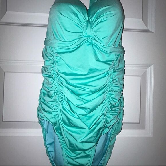 Azura Ruched Halter One Piece Swimsuit - Picture 2 of 7